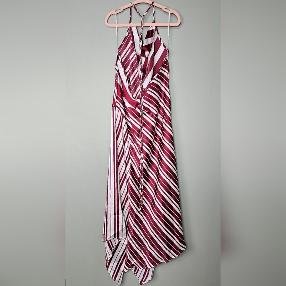 By Anthropologie Women's Sleeveless Cowl Neck Asymmetrical Midi Dress, Red, XS - Picture 6 of 9